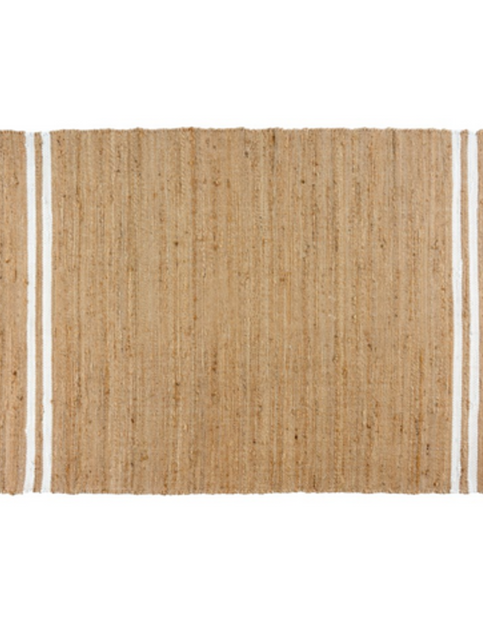 Large White Coastal Stripe Rug L72" W48"
