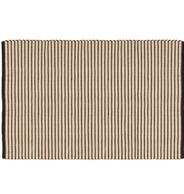 Small Black/Sand Horizontal Striped Mat L30" W20"