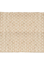 Large Ivory/Natural Small Diamond Weave Mat L60" W36"