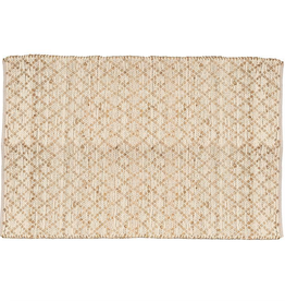 Large Ivory/Natural Small Diamond Weave Mat L60" W36"