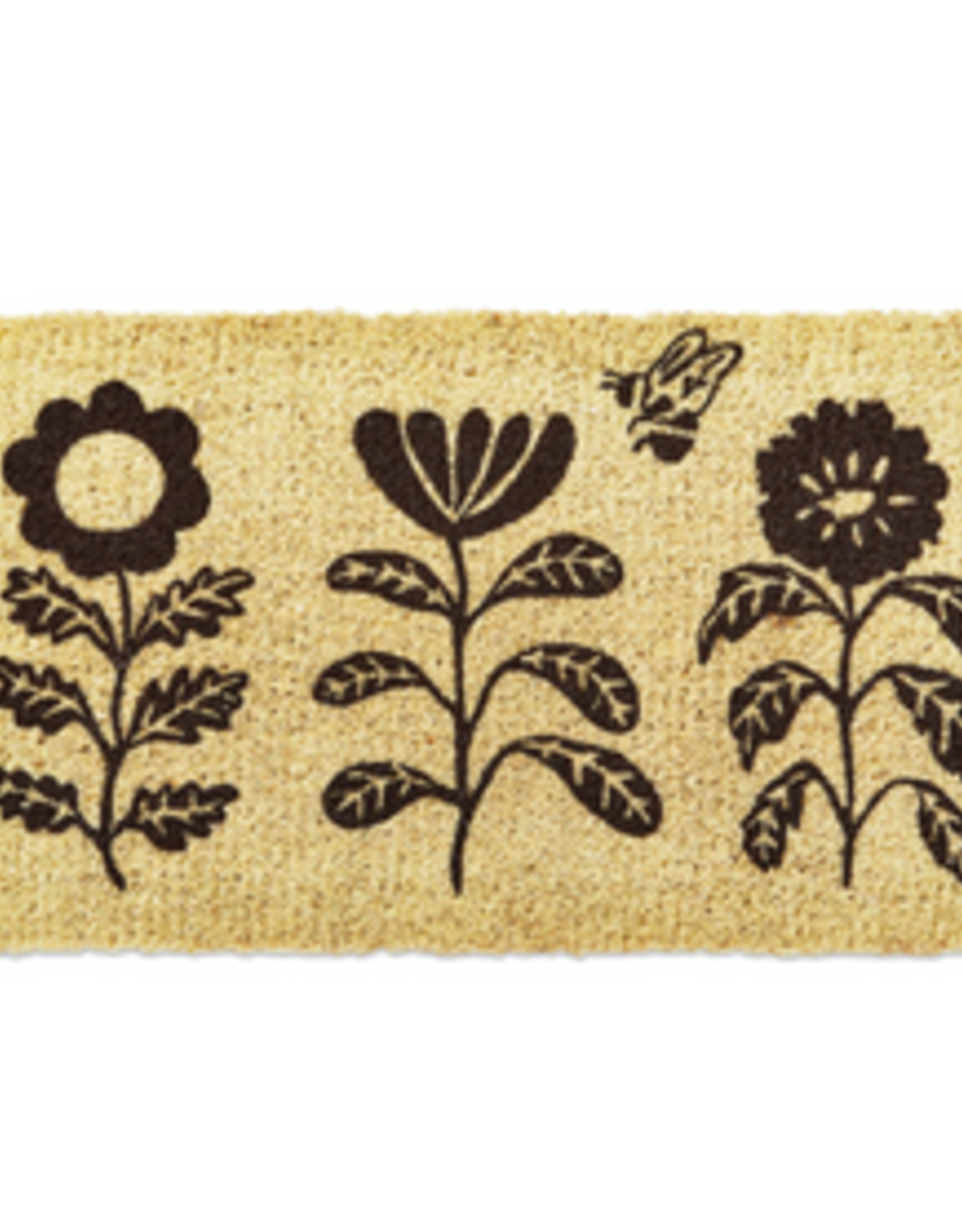 Flower Coir Doormat L30" W17"