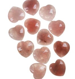 Rose Quartz Heart Stone 1"