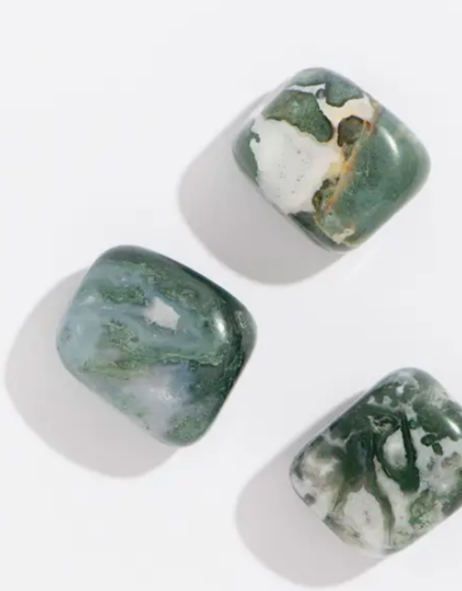 Tumbled Moss Agate Crystal 1"