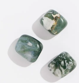 Tumbled Moss Agate Crystal 1"