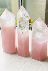 Clear and Rose Quartz Point