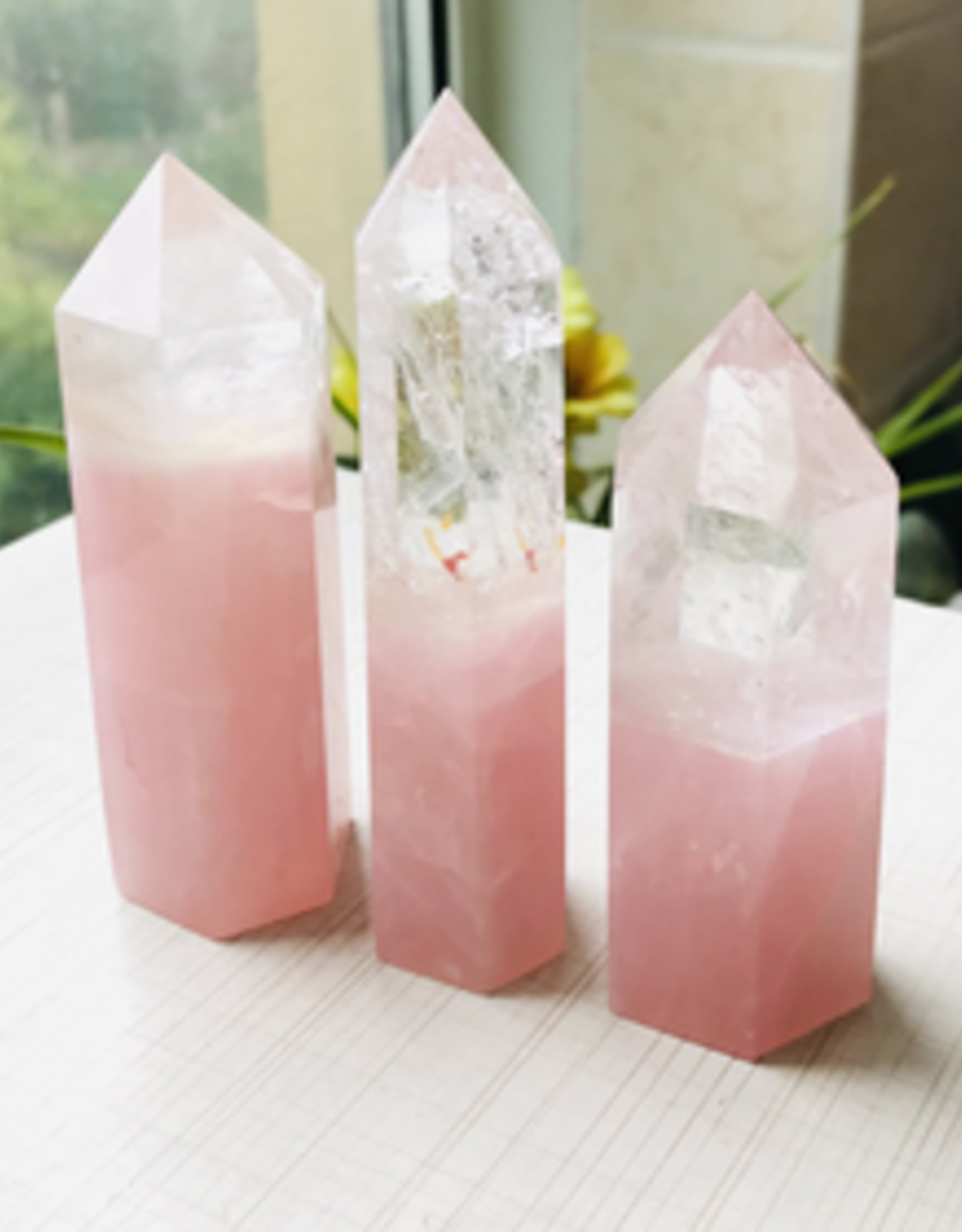 Clear and Rose Quartz Point