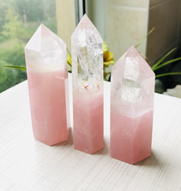 Clear and Rose Quartz Point