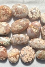 Cherry Blossom Flower Agate Palm Stone D2-3"
