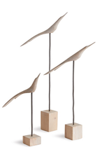 Small The Flock Palilo Wood/Iron Bird L13" W2.75" H15.5"