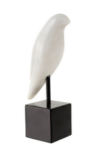 White Modernest Marble Bird H9"