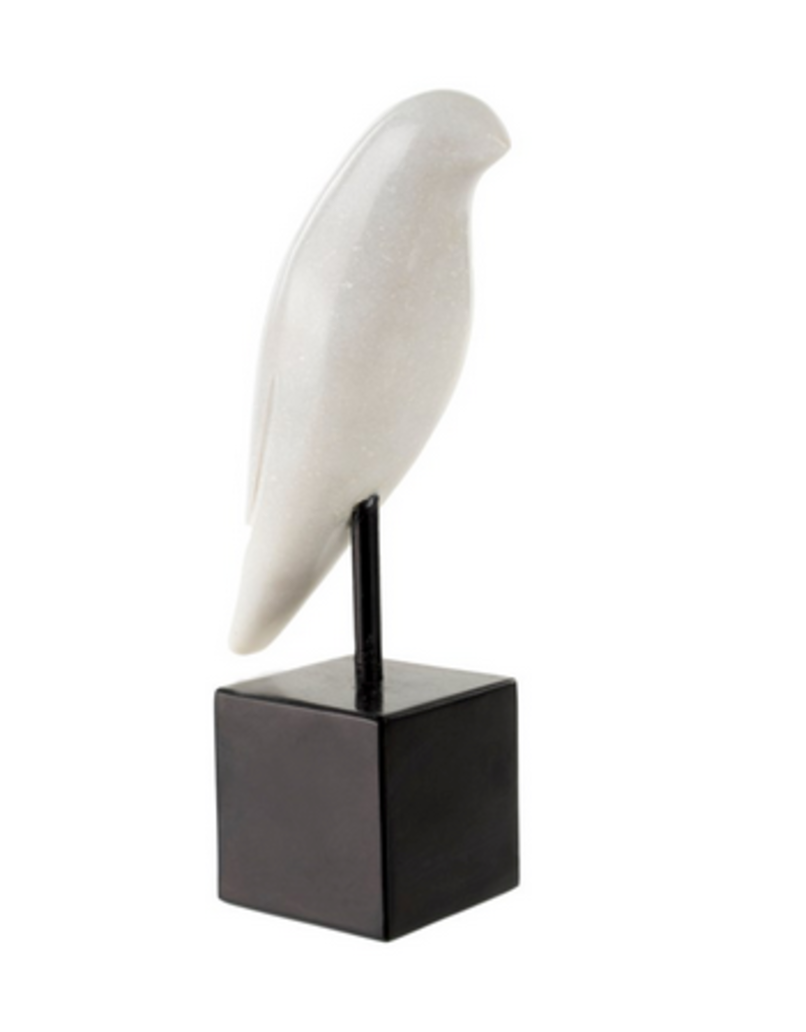 White Modernest Marble Bird H9"