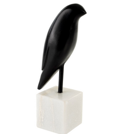 Black Modernest Marble Bird H9"
