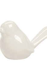 White Crackle Lilo Ceramic Bird