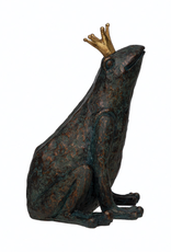Frog with Gold Crown W9" H13"