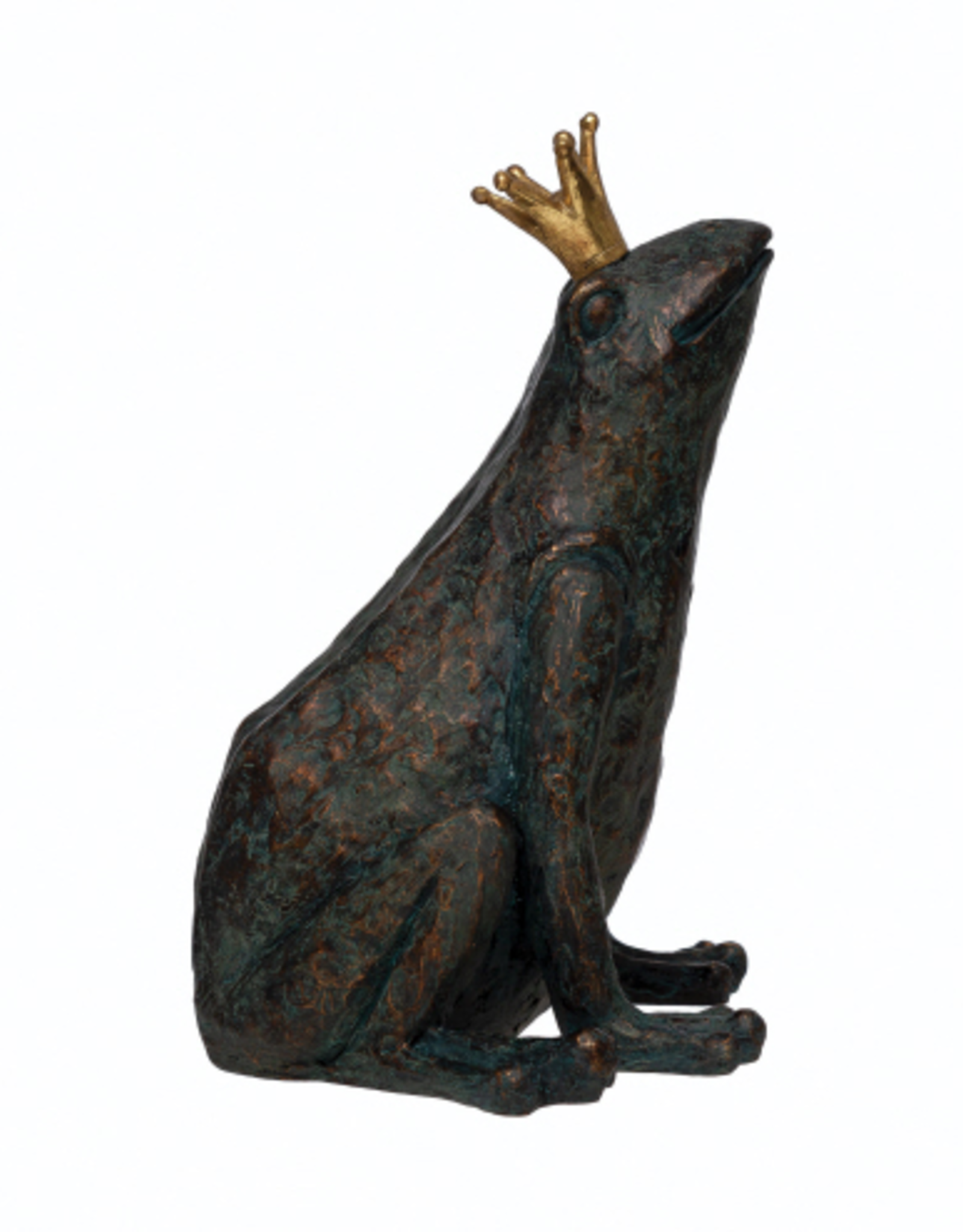 Frog with Gold Crown W9" H13"