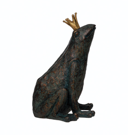 Frog with Gold Crown W9" H13"
