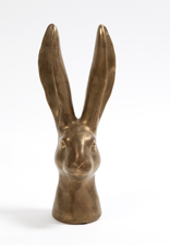 Small Matte Gold Rabbit 5"L x 4.5"W x 12.5"H