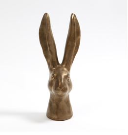 Small Matte Gold Rabbit 5"L x 4.5"W x 12.5"H