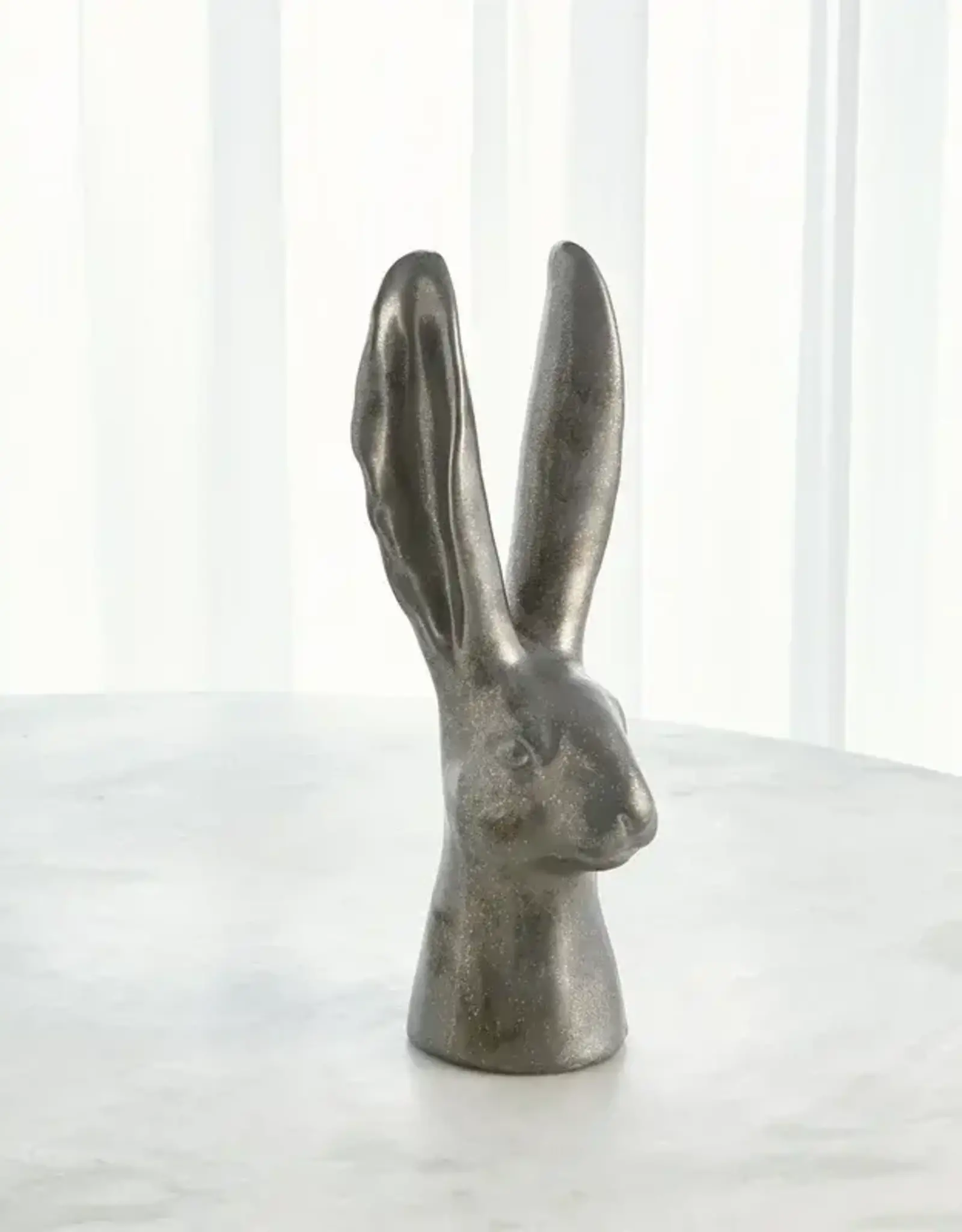 Medium Matte Silver Rabbit H16.25"