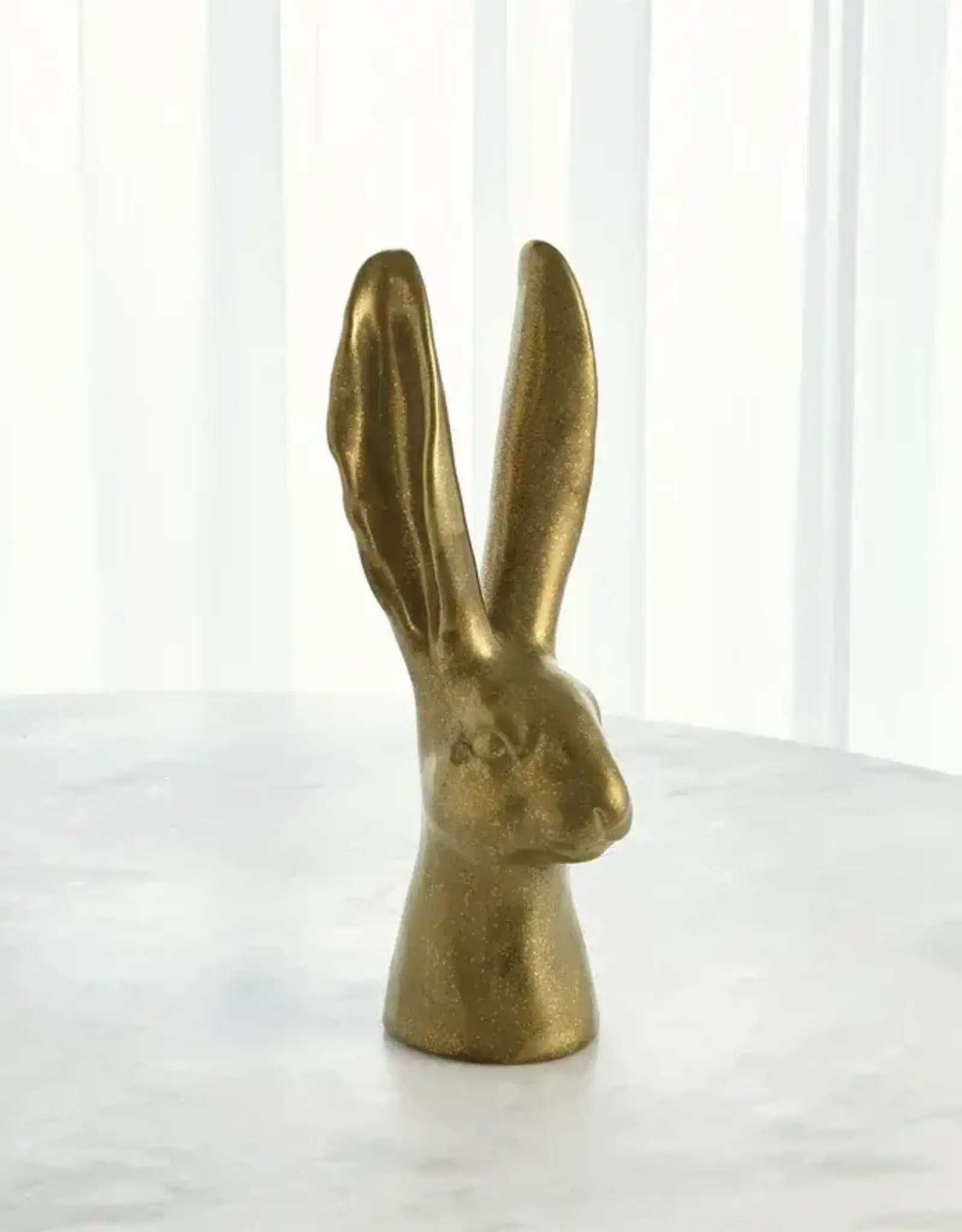 Medium Matte Gold Rabbit 6.25"L x 6.25"W x 16.25"H