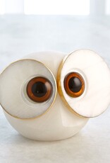 Medium Alabaster Big Eyed Owl H3.75"