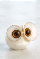 Small Alabaster Big Eyed Owl H2.75"