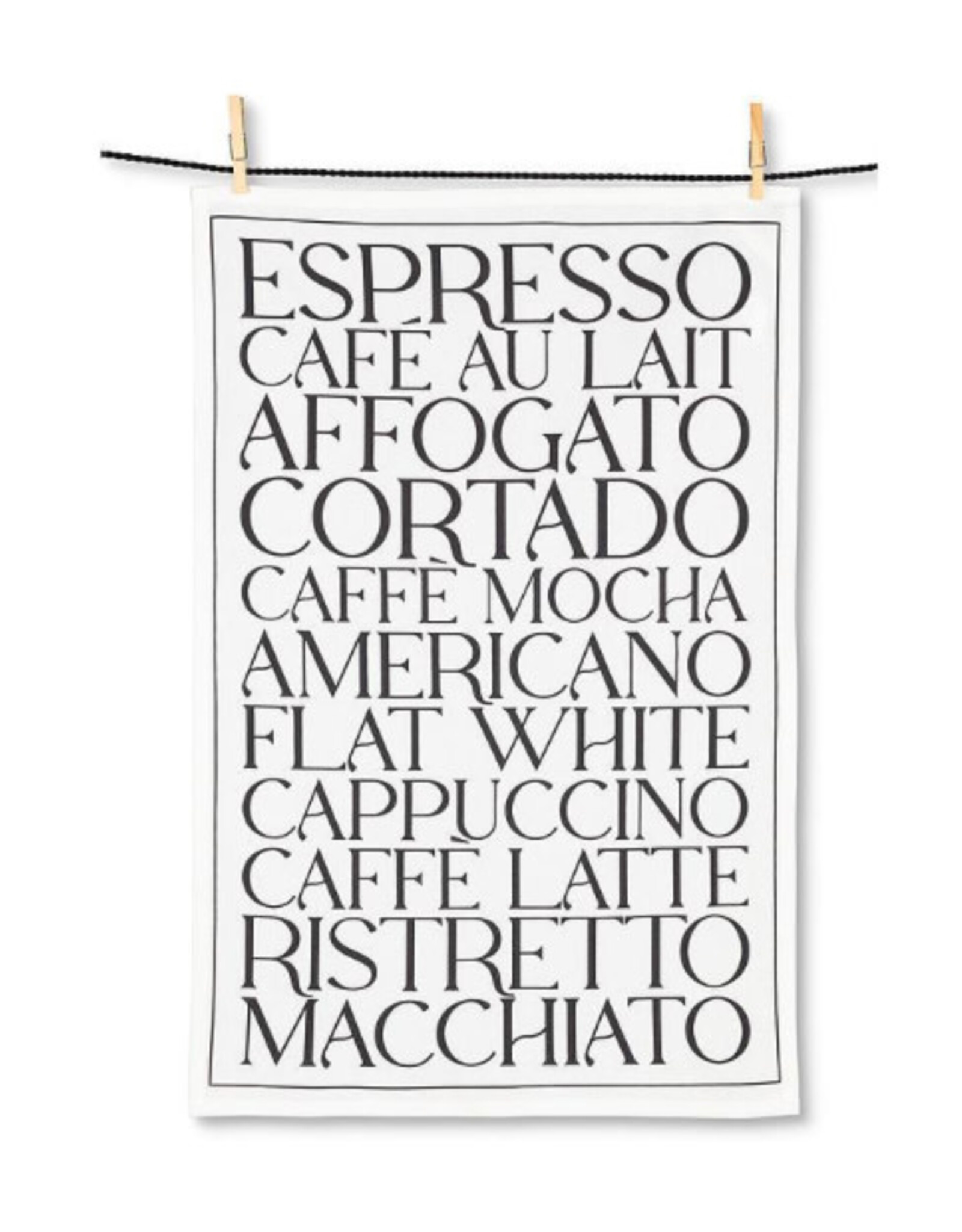 Coffee Text Tea Towel