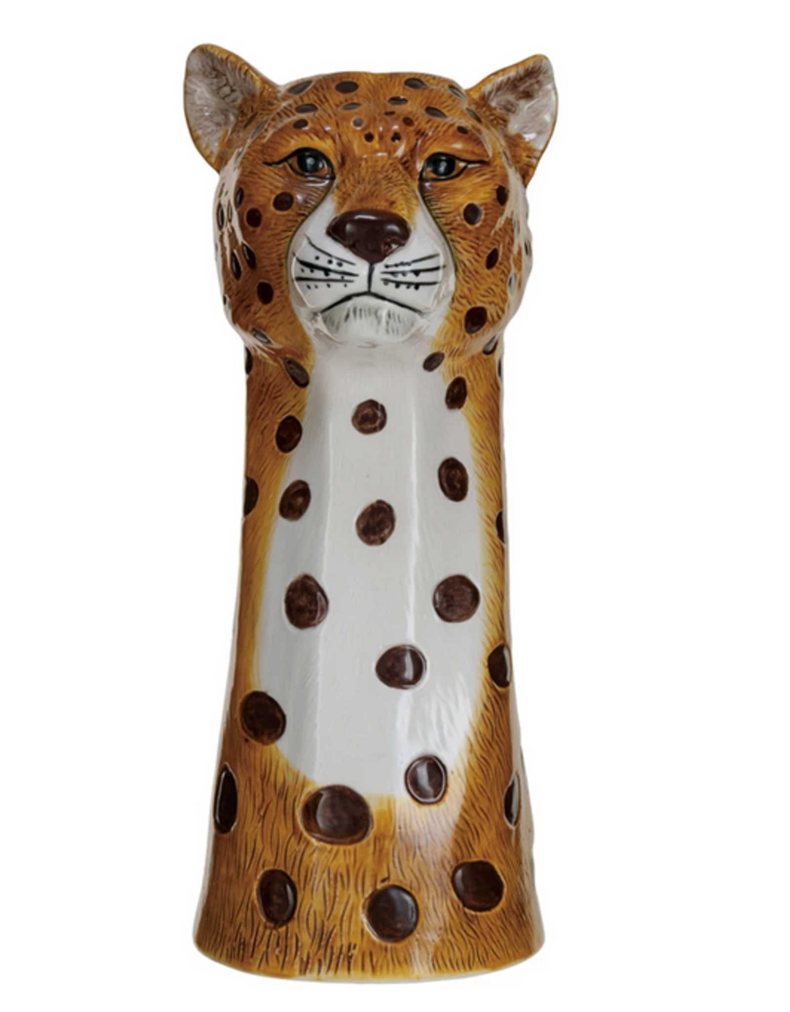 Stoneware Cheetah Vase