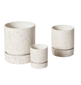 Small Nisha Textured Pot with Saucer H3.75"