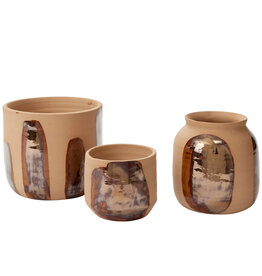 Small Bronze Brush Stroke Pot H4.25"