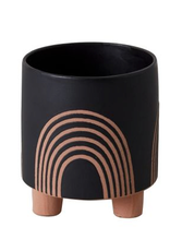 Small Black Asha Rainbow Pot H6"