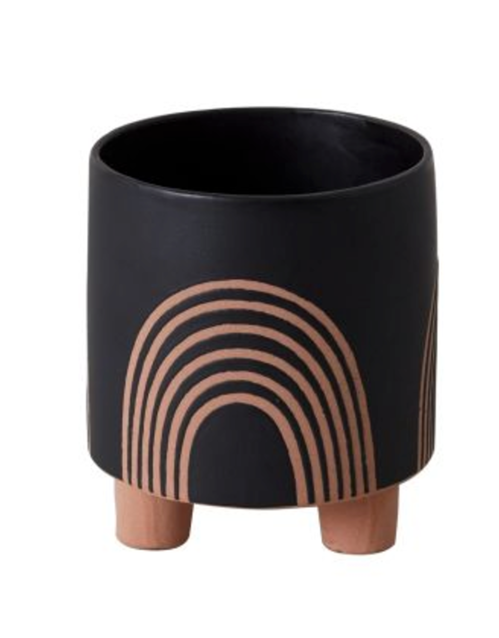 Small Black Asha Rainbow Pot H6"