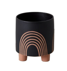 Small Black Asha Rainbow Pot H6"