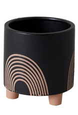 Large Black Asha Rainbow Pot H7.5"
