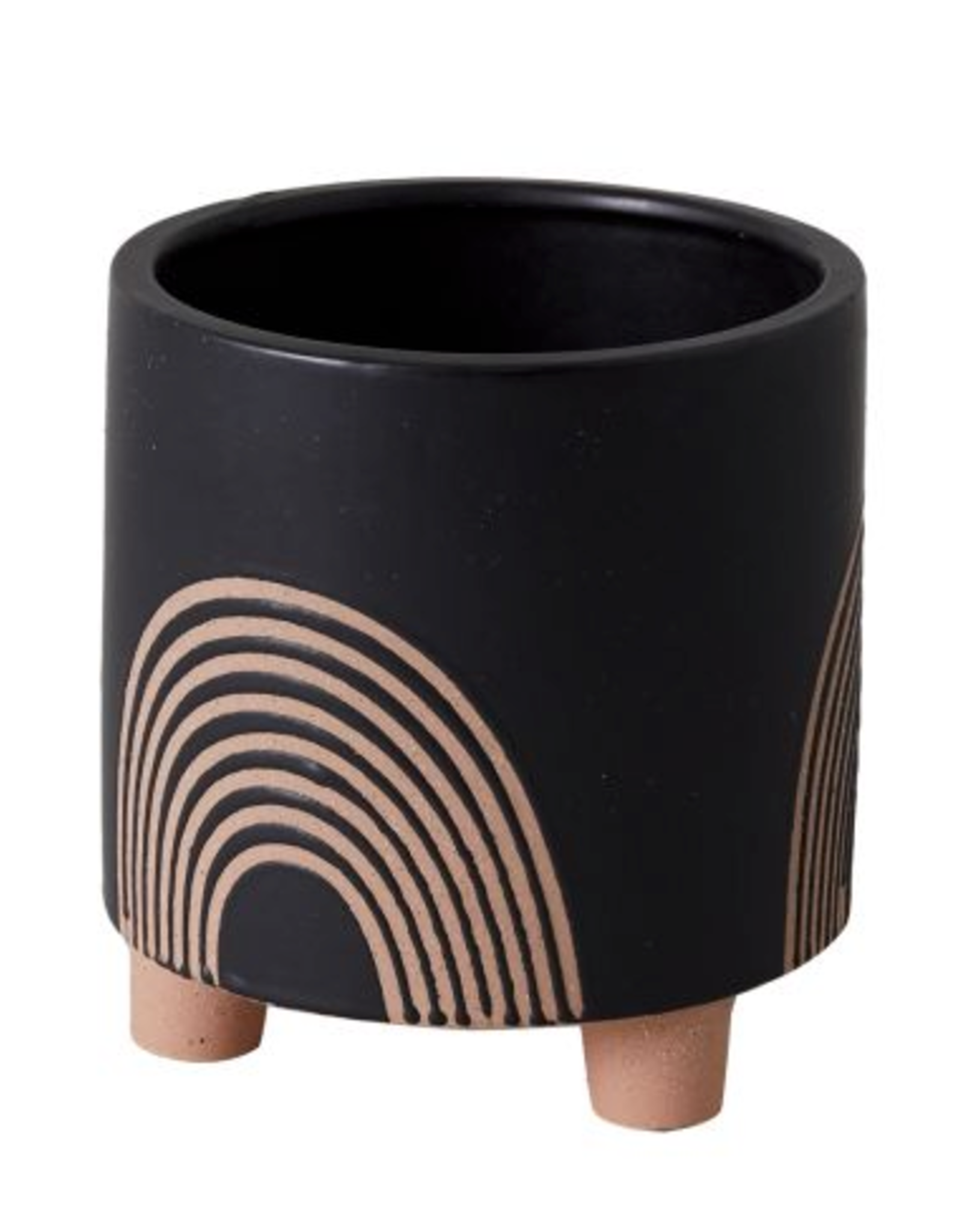 Large Black Asha Rainbow Pot H7.5"