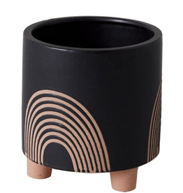 Large Black Asha Rainbow Pot H7.5"