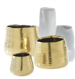 Small Matte Gold Tegan Pot D3.25” H3”