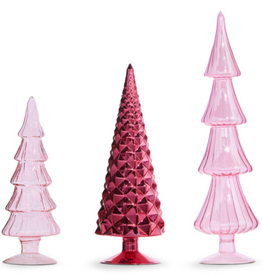 Medium Pink Glass Tree - H12"