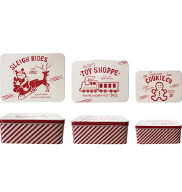 Medium Metal Box with Vintage Image