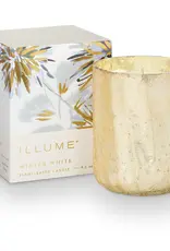 Small Winter White Boxed Crackle Glass Candle