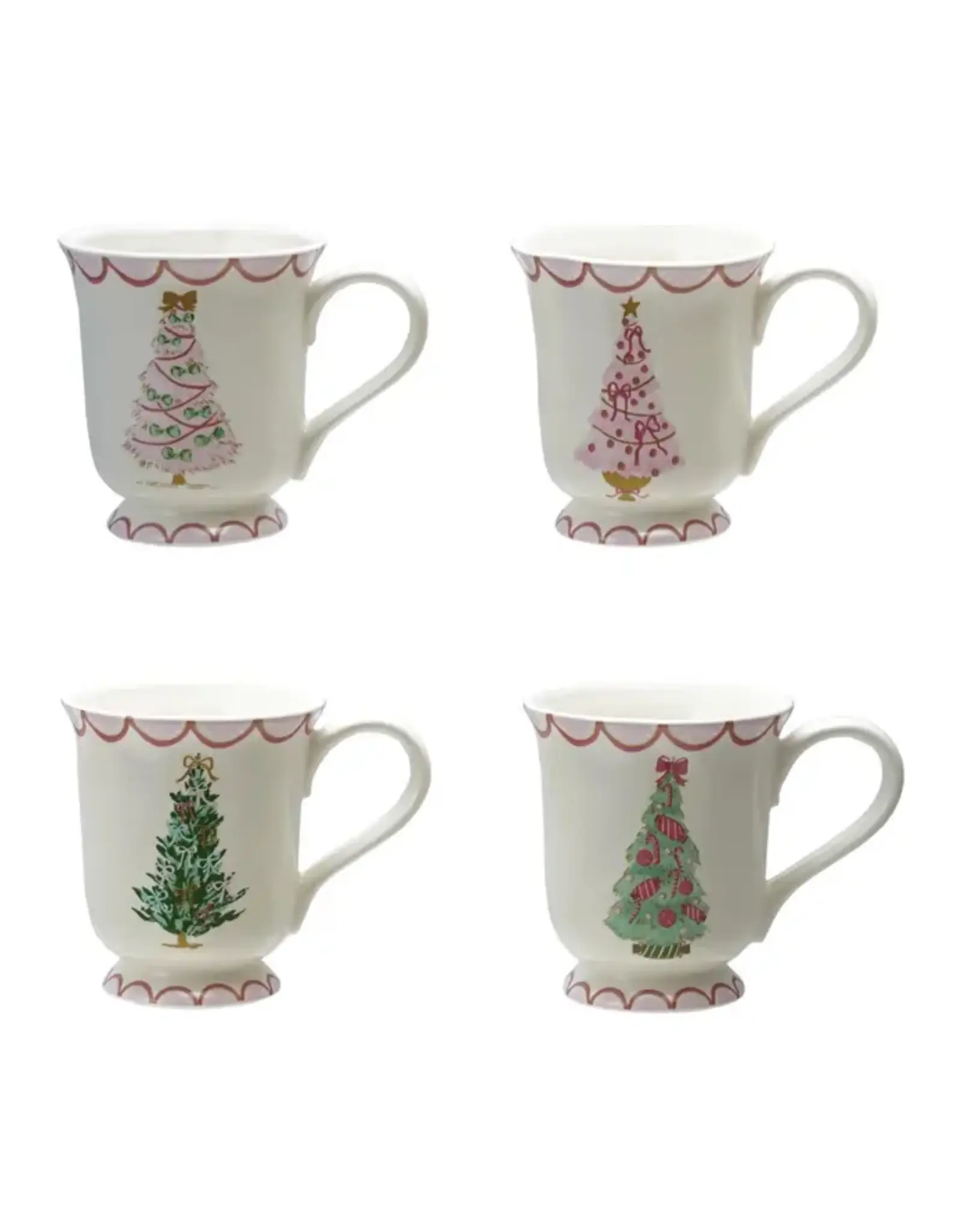 Stoneware Mug with Christmas Tree - 4 Styles