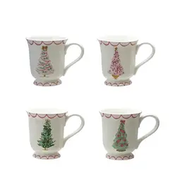 Stoneware Mug with Christmas Tree - 4 Styles