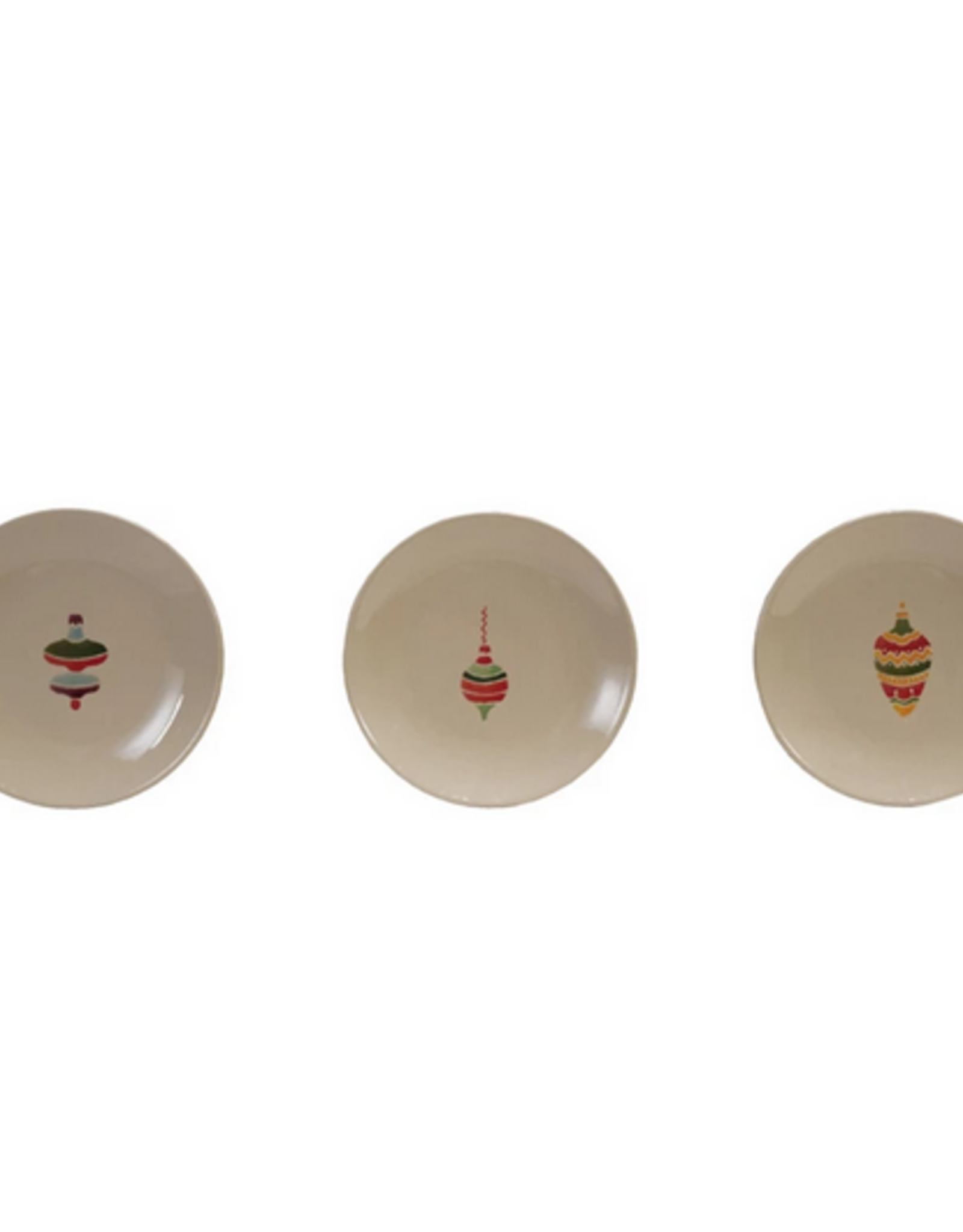 Stoneware Plate with Ornament Image D5"