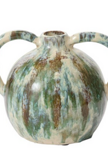 Dark Green Mallika Jug with Handles H6.75"