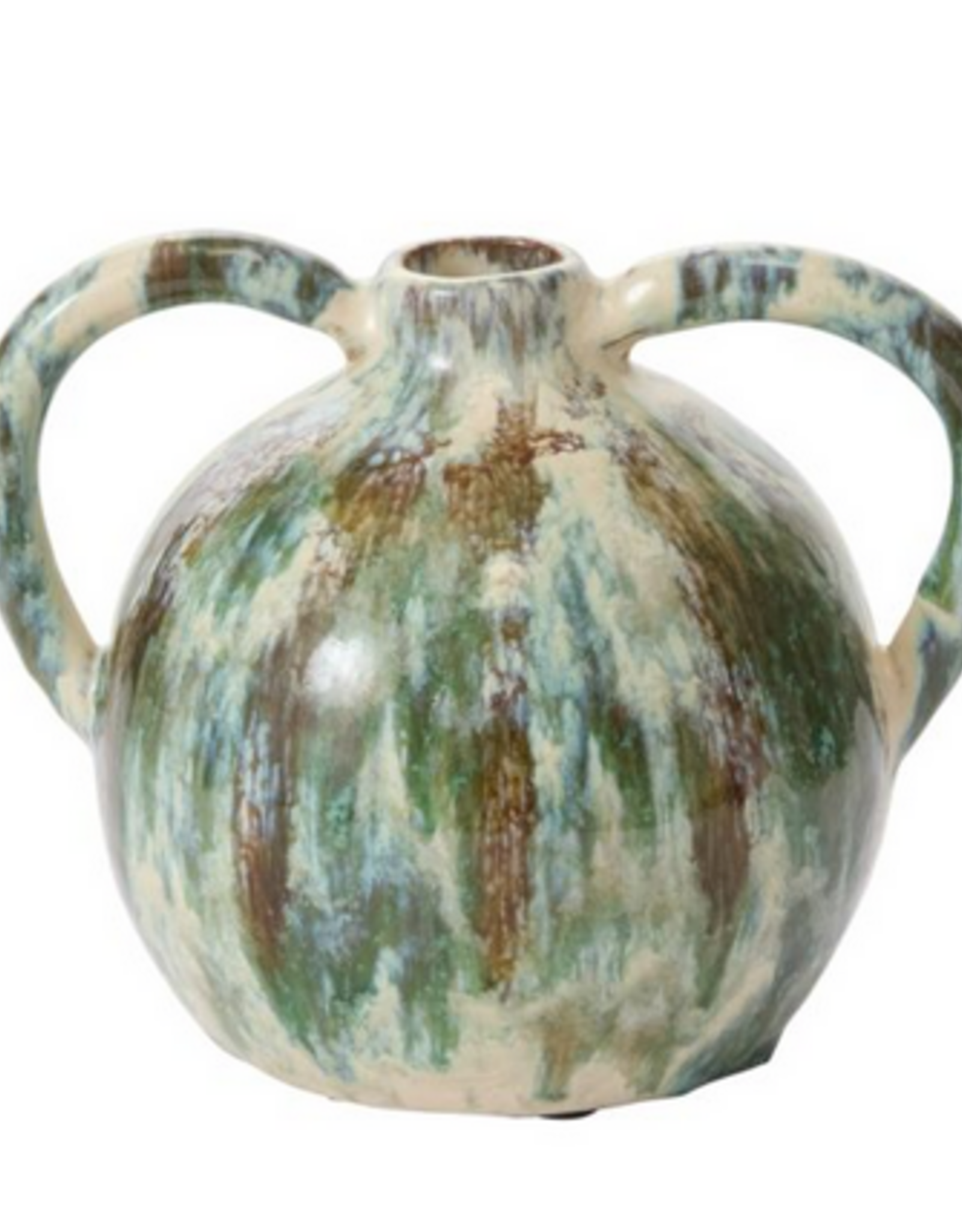 Dark Green Mallika Jug with Handles H6.75"