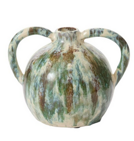Dark Green Mallika Jug with Handles H6.75"