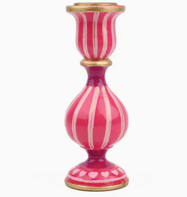 Small Pink Stripe Candlestick