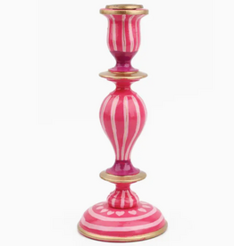 Large Pink Stripe Candlestick