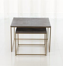 Small Casted Table - Gold Frame with Black Top H14.5" L18.25"