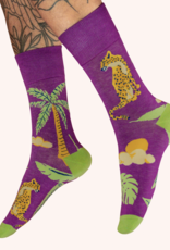 Men's Socks - Chilled Cheetah in Lavender